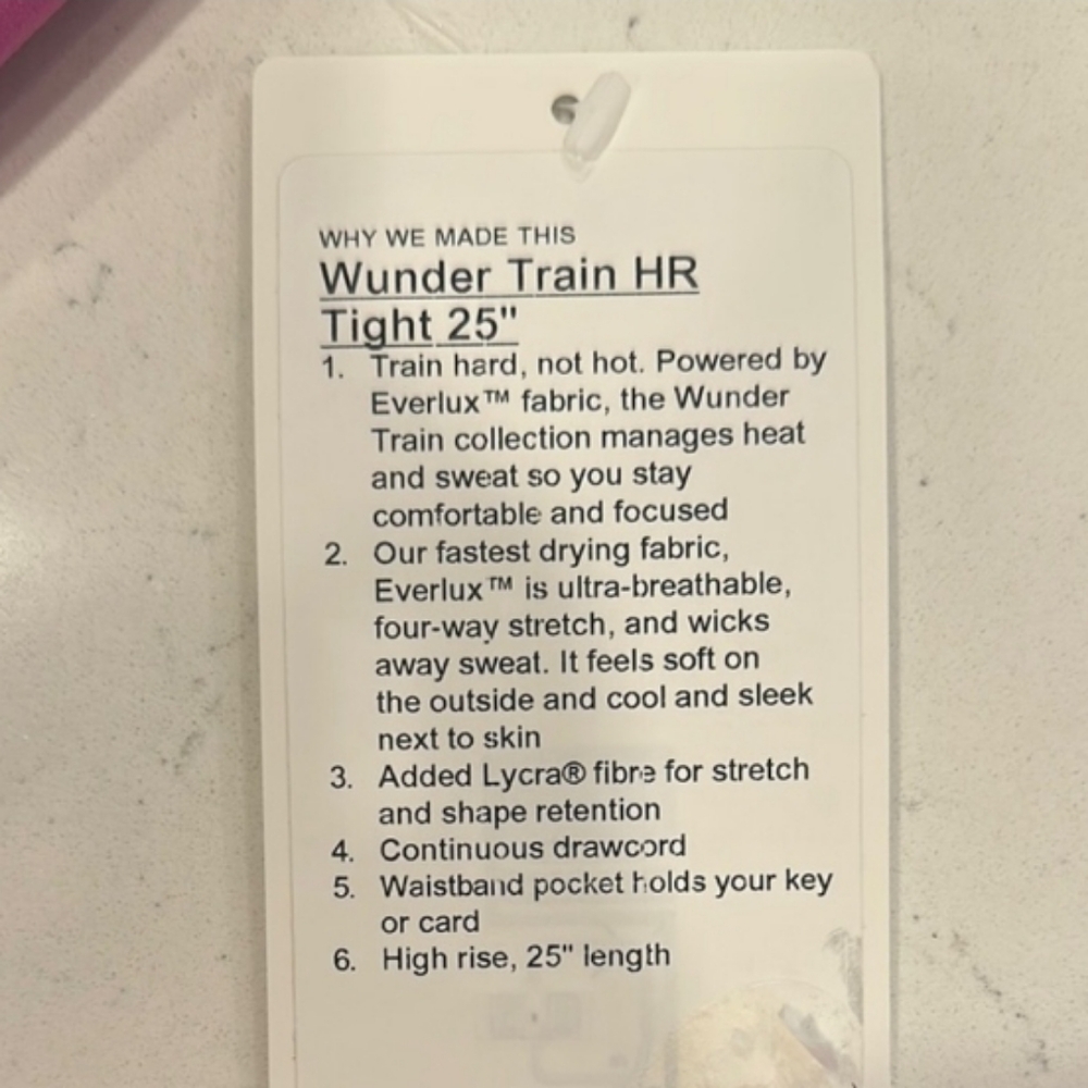 NWT 🍋 Lululemon 🍋 Wunder Train 25" size 6 POW PINK TONE - Picture 8 of 12